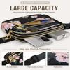 Capolo Fanny Packs for Women Fashion Waist Packs Bag with Adjustable Strap and 4 Zipper Pockets Waterproof Everywhere Crossbody Belt Bag for Workout Running Travelling(Black Flower) view 3