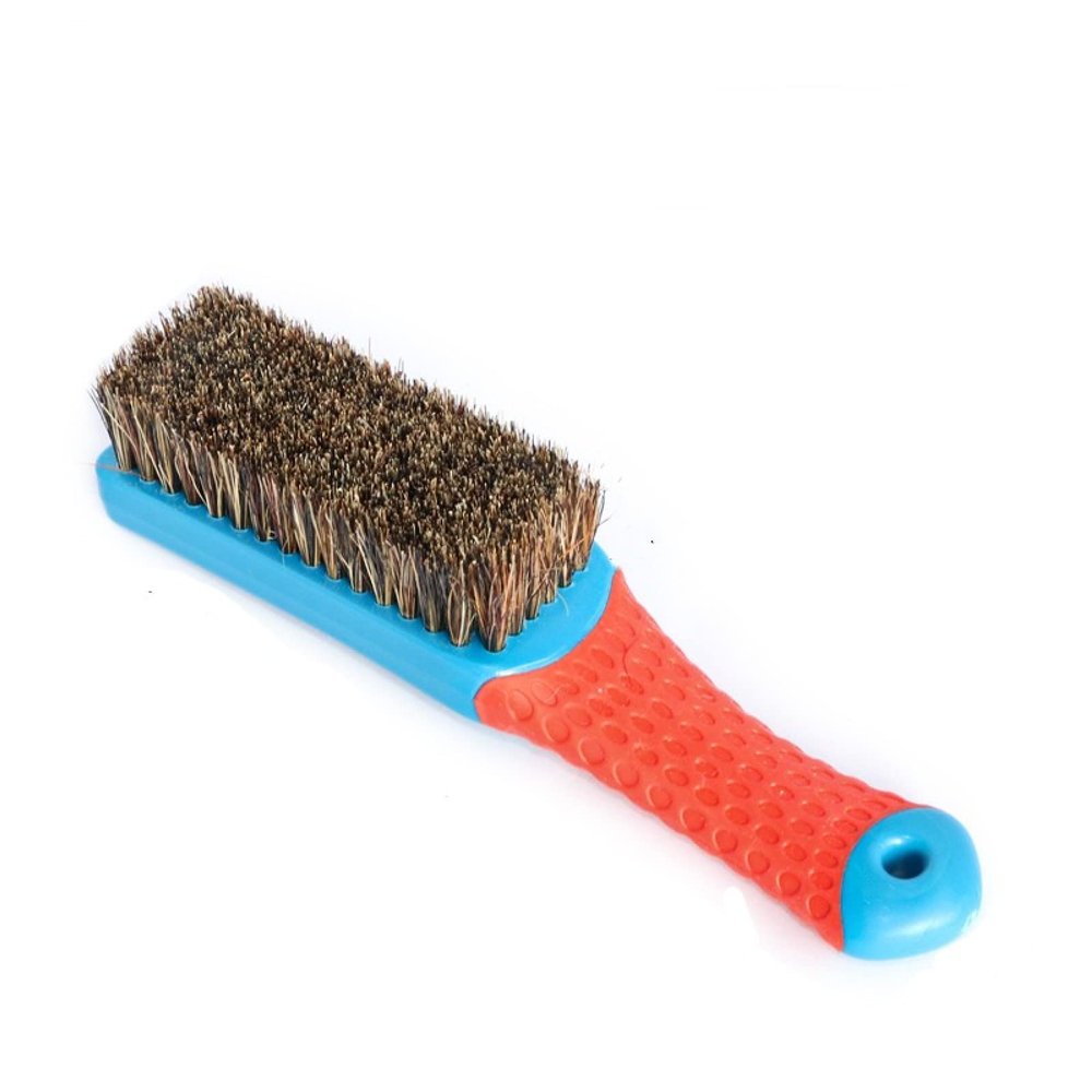 1pc Bristle Pig Hair Shoe Boot Brush Care Clean Shine Polishing Brush Nylon Brush,Black Pig Hair