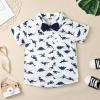 18 Months Baby Boy Clothes Toddler Summer Outfits for Boys Short Sleeve Dinosaur Shirt Pocket Pant Set Summer Outfits Boy Clothes Set Blue 18-24 Months view 4