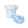 Aruzig Toddler Baby Girl Summer Outfits Tie dye Short Sleeve T-Shirt and Shorts 2Pcs Clothes Set for Girls (White Blue, 5-6 Years) view 1