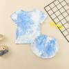 Aruzig Toddler Baby Girl Summer Outfits Tie dye Short Sleeve T-Shirt and Shorts 2Pcs Clothes Set for Girls (White Blue, 5-6 Years) view 3
