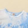 Aruzig Toddler Baby Girl Summer Outfits Tie dye Short Sleeve T-Shirt and Shorts 2Pcs Clothes Set for Girls (White Blue, 5-6 Years) view 4