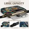 Capolo Fanny Packs for Women Fashion Waist Packs Bag with Adjustable Strap and 4 Zipper Pockets Waterproof Everywhere Crossbody Belt Bag for Workout Running Travelling(Blue Leaves) view 3