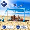 Rhino Valley Beach Tent, 10 x 10 FT Beach Shade UPF50+ Protection, Beach Canopy with 8 Sandbags 4 Stability Poles, Outdoor Beach Tent Sun Shelter Umbrella for Sand,Camping,Fishing Essentials, Sky Blue view 3