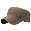Washed Distressed Flat Top Caps for Mens Breathable Sunscreen Baseball Caps Trucker Hat Outdoor Sports (Brown, One Size) view 1