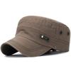 Washed Distressed Flat Top Caps for Mens Breathable Sunscreen Baseball Caps Trucker Hat Outdoor Sports (Brown, One Size) view 2
