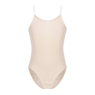 ACSUSS Kids Girls Athletic Leotards Seamless Ballet Gymnastics Camisole Leotard Bodysuit Dancewear Nude 6-8 Years