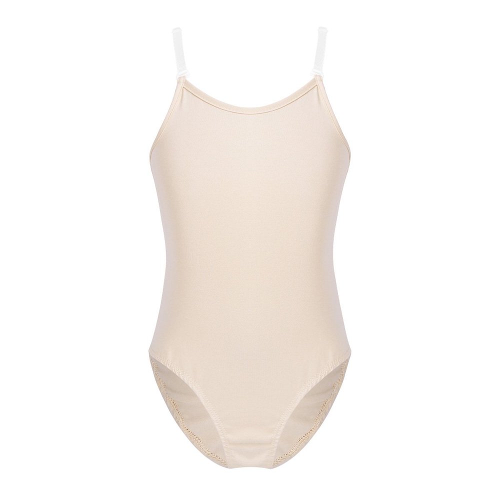 ACSUSS Kids Girls Athletic Leotards Seamless Ballet Gymnastics Camisole Leotard Bodysuit Dancewear Nude 6-8 Years