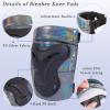 Bienbee Knee Pads for Women, Knee Pads Wrist Guard Knee and Elbow Pads Adult Protective Gear Set for Skateboard, Roller Skating, for Women Men Youth Adult Kids,Laser Black M view 3