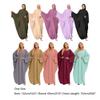 Abayas for Women Muslim: Modest Eid Abaya Dress with Hijab Middle East Arabian Robe Conservative Maxi Kaftan Dubai Islamic Dresses Prayer Clothes Ramadan Outfit Formal Wedding Pink One Size view 3