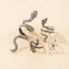 Snake Necklace Gold Medusa Jewelry for Women Snake Hoop Earrings Rings Set Gothic Halloween Costume Accessories Women view 4