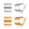 BriLove Matte Gold Silver 2 Pairs Clip-on Earrings Set Fashion Semicycle Statement Retro Drop Clip for Women Mom Gift view 1