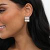 BriLove Matte Gold Silver 2 Pairs Clip-on Earrings Set Fashion Semicycle Statement Retro Drop Clip for Women Mom Gift view 4