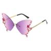 willochra 3pcs Diamond Butterfly Sunglasses Women Rimless Oversized Rhinestone bling Sun Glasses Ladies Y2K Eyewear (3pcs-blue&pink&purple) view 3