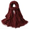 Lifup Women Summer Travel Scarf Cotton Linen Pashmina Long Head Scarf Beach Shawl Wrap Red 5 76 x 39 Inches view 1