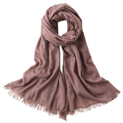 Lifup Women Summer Travel Scarf Cotton Linen Pashmina Long Head Scarf Beach Shawl Wrap Pink 3 76 x 39 Inches