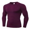 WRAGCFM Mens Long Sleeve Compression T-Shirt, Cool Dry Athletic Workout Shirt for Men, Undershirt Baselayer Tops (Wine, M) view 1