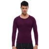 WRAGCFM Mens Long Sleeve Compression T-Shirt, Cool Dry Athletic Workout Shirt for Men, Undershirt Baselayer Tops (Wine, M) view 2