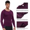 WRAGCFM Mens Long Sleeve Compression T-Shirt, Cool Dry Athletic Workout Shirt for Men, Undershirt Baselayer Tops (Wine, M) view 3