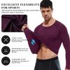 WRAGCFM Mens Long Sleeve Compression T-Shirt, Cool Dry Athletic Workout Shirt for Men, Undershirt Baselayer Tops (Wine, M) view 4
