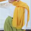 Lifup Women Summer Travel Scarf Cotton Linen Pashmina Long Head Scarf Beach Shawl Wrap Yellow 1 76 x 39 Inches view 2