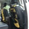DEYACE 2PCS Automotive Gun Racks, Truck Front Seat Gun Organizer for Hunting Accessories, Gun Holder for Truck with Storage Pockets Tan view 1