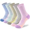 cuangya Performance Crew Socks Women Athletic Hiking Running Socks Cushioned Compression 5-Pairs Multicolor view 1