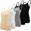 BQTQ 5 Pcs Women's Camisole Tank Tops Spaghetti Undershirt, M(Beige,White) view 1