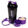 XTK Shaker Bottle Protein Shaker Bottles with Storage and Mix Ball, 16OZ Sports Water Bottle with Pill Organizer,Leak Proof Portable Shaker Bottles for Protein Mixes and Pre Work Out,BPA Free(purple) view 1