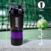 XTK Shaker Bottle Protein Shaker Bottles with Storage and Mix Ball, 16OZ Sports Water Bottle with Pill Organizer,Leak Proof Portable Shaker Bottles for Protein Mixes and Pre Work Out,BPA Free(purple) view 3