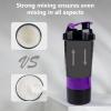 XTK Shaker Bottle Protein Shaker Bottles with Storage and Mix Ball, 16OZ Sports Water Bottle with Pill Organizer,Leak Proof Portable Shaker Bottles for Protein Mixes and Pre Work Out,BPA Free(purple) view 4