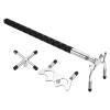 PATIKIL Retractable Billiards Cue Stick Bridge, Silicone Pool Cue Accessory with 3 Removable Brass Bridge Head for Pool Table Competition, Silver Tone view 1