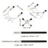 PATIKIL Retractable Billiards Cue Stick Bridge, Silicone Pool Cue Accessory with 3 Removable Brass Bridge Head for Pool Table Competition, Silver Tone view 2