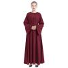 Abayas for Women Muslim: Modest Eid Abaya Dress Middle East Arabian Robe Dubai Ramadan Outfit Conservative Kaftan Islamic Dresses Corban Festivals Prayer Clothes Formal Wedding Burgundy XX-Large view 2