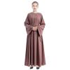 Abayas for Women Muslim: Modest Eid Abaya Dress Middle East Arabian Robe Dubai Ramadan Outfit Conservative Kaftan Islamic Dresses Corban Festivals Prayer Clothes Formal Wedding Light Purple XX-Large view 2