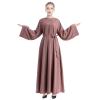 Abayas for Women Muslim: Modest Eid Abaya Dress Middle East Arabian Robe Dubai Ramadan Outfit Conservative Kaftan Islamic Dresses Corban Festivals Prayer Clothes Formal Wedding Light Purple XX-Large view 3