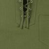 JEsilunmaMY Men's Lace Up Cotton Linen T-Shirts Short Sleeve Stand Collar Pocket Hippie Shirt Loose Casual Beach Henley Tees (US Size L Asia XL,Army Green) view 4