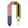 DABOYOZHZH Zimbabwe & USA United States Flag Graduation Shawl Sash Stole Wraps Scraf For International Study view 1