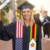 DABOYOZHZH Zimbabwe & USA United States Flag Graduation Shawl Sash Stole Wraps Scraf For International Study view 3
