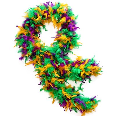 THARAHT Colorful Chandelle Turkey Feather Boa 2 Yards 60g for DIY Craft Home Dancing Wedding Mardi Gras Party Halloween Costume Decoration Feather Boa