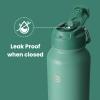 BOTTLE BOTTLE 40 oz sports water bottle stainless steel insulated water bottle with straw and pills holder (green) view 4