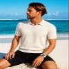 H2H Knit Polo Sweater for Men Solid Mesh Regular Fit Summer Shirt White US M/Asia L (CMOSWS005) view 3