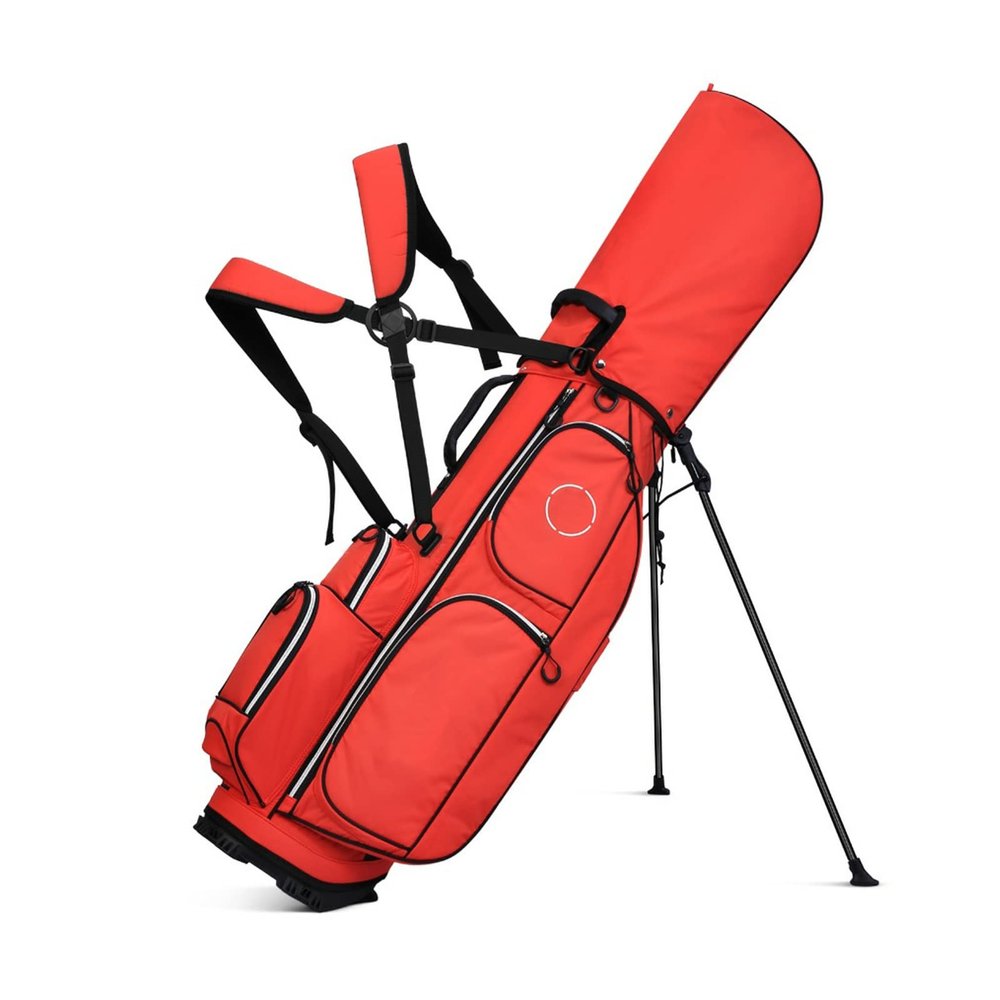 RIFWOVE Golf Push Cart Bag, Riding Cart Bag, 5-Way Divider Stand Golf Bag,Made Environmentally Friendly PU Fabric, Exquisite Workmanship, with A Cap