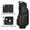 RIFWOVE Golf Push Cart Bag, Riding Cart Bag, 5-Way Divider Stand Golf Bag,Made Environmentally Friendly PU Fabric, Exquisite Workmanship, with A Cap view 3