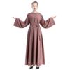 Abayas for Women Muslim: Modest Eid Abaya Dress Middle East Arabian Robe Dubai Ramadan Outfit Conservative Kaftan Islamic Dresses Corban Festivals Prayer Clothes Formal Wedding Light Purple Large view 3