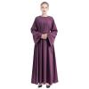 Abayas for Women Muslim: Modest Eid Abaya Dress Middle East Arabian Robe Dubai Ramadan Outfit Conservative Kaftan Islamic Dresses Corban Festivals Prayer Clothes Formal Wedding Purple Medium view 2