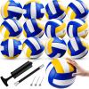 Wettarn 12 Pcs Official Size 5 Volleyballs Bulk Soft Recreational Volleyballs with Pump Regulation Size for Beginner Indoor Outdoor Beach Gym Pool Sand Sport (Yellow,White,Blue) view 1