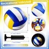Wettarn 12 Pcs Official Size 5 Volleyballs Bulk Soft Recreational Volleyballs with Pump Regulation Size for Beginner Indoor Outdoor Beach Gym Pool Sand Sport (Yellow,White,Blue) view 2