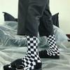 Women Fashion Harajuku Trends Checkerboard Socks Geometric Checkered Socks Men Hip Hop Cotton Print Skateboard Soks(purple) view 4