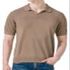 H2H Solid Mesh Summer Polo Sweater for Men Vintage Knit Golf Shirt Beige US M/Asia L (CMOSWS005) view 1